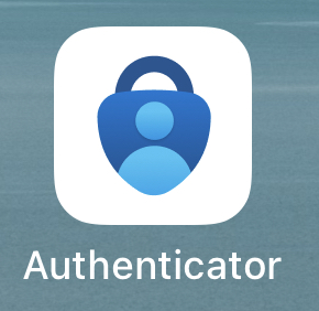 iOS 上的 Microsoft Authenticator 应用图标的屏幕截图。