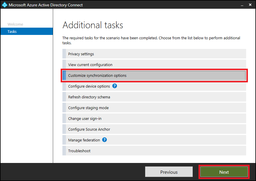 Microsoft Entra Connect additional tasks