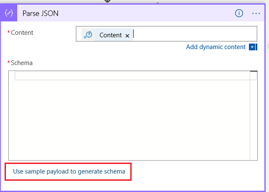Use sample payload to generate schema