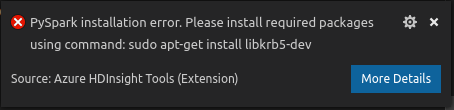 安装适用于 Python 的 libkrb5 包。