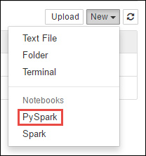 创建新的 Spark Jupyter 笔记本。