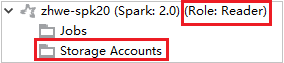 Azure 资源管理器中的 HDInsight Spark 群集（存储）。