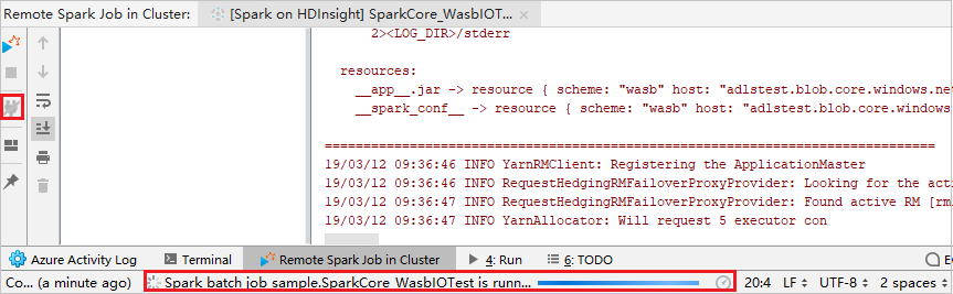Intellij 调试远程 Spark 作业 - 远程运行结果。
