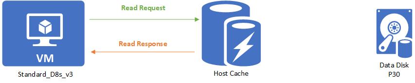 Diagram showing a read host caching read hit.
