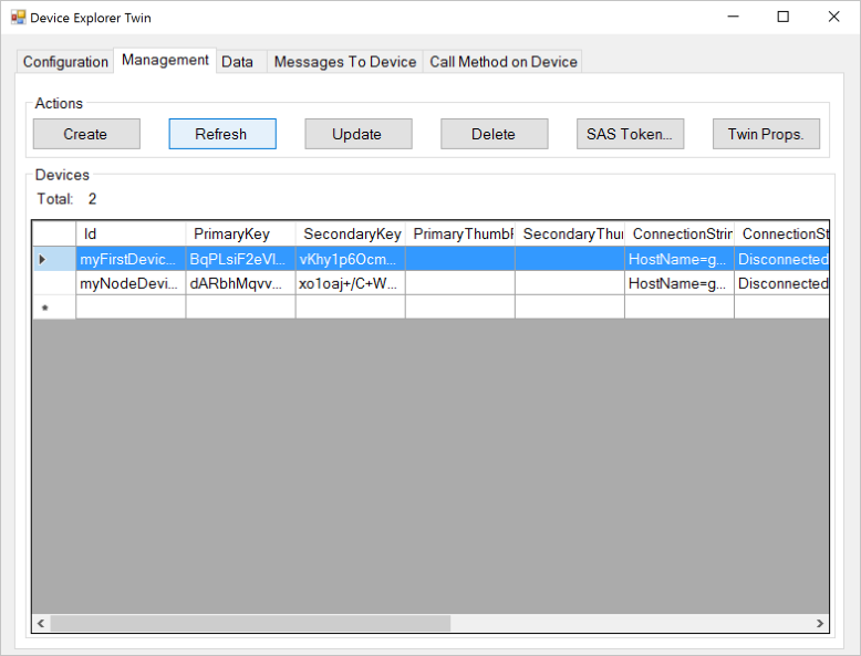 Device Explorer Twin / Management screenshot