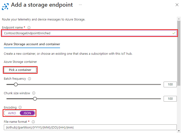 Screenshot showing selecting a container for an endpoint.
