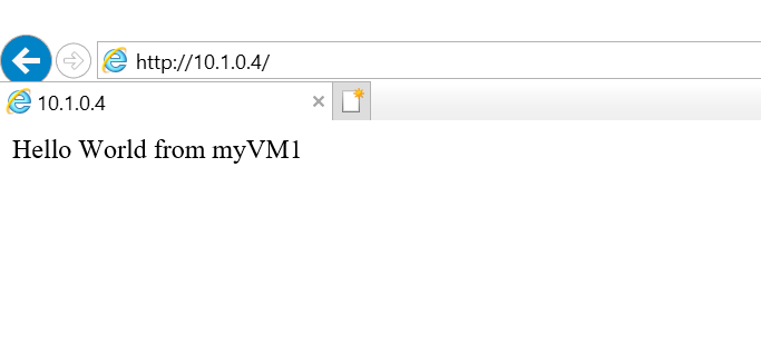 显示负载均衡 VM 的默认网页的 Web 浏览器的屏幕截图