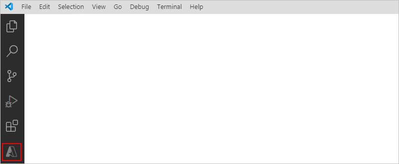 屏幕截图显示了 Visual Studio Code 活动栏和所选的 Azure 图标。