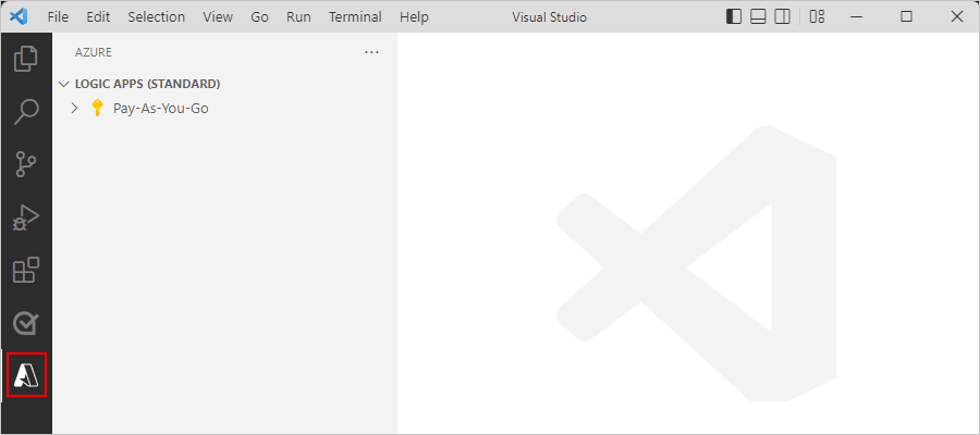 Screenshot showing Visual Studio Code Activity Bar with Azure icon selected.