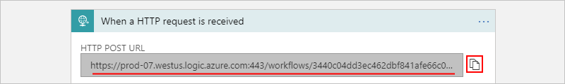 Generated callback URL for endpoint