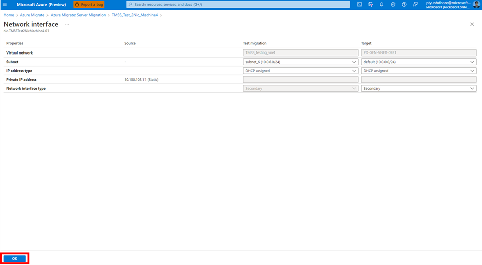 屏幕截图显示了在网络和计算屏幕中选择网络接口卡名称旁边的铅笔图标后，网络接口卡页面的内容。