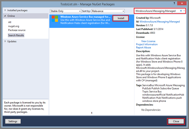 Visual Studio - NuGet Package Manager