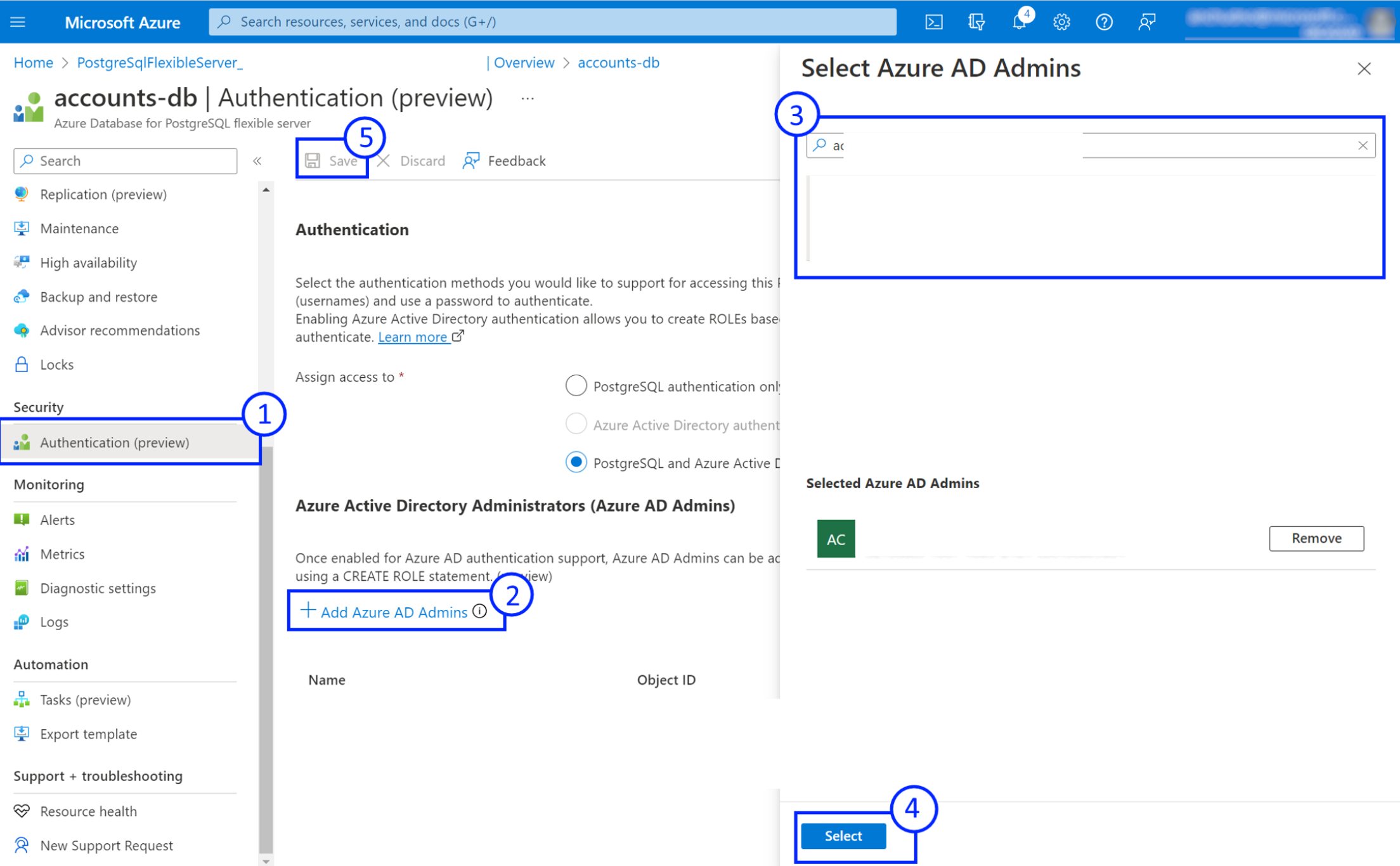 通过门户管理 Microsoft Entra 管理员的屏幕截图。