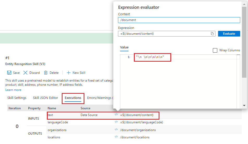 Screenshot of Expression Evaluator for the text input.