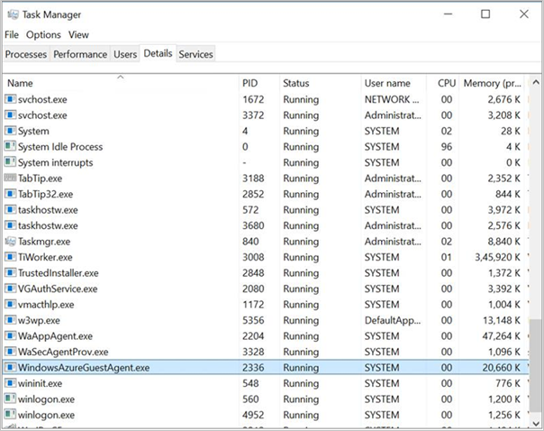 显示成功安装 Azure VM 代理的屏幕截图。