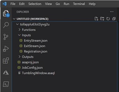 VS Code 工作区中的 ASA 作业