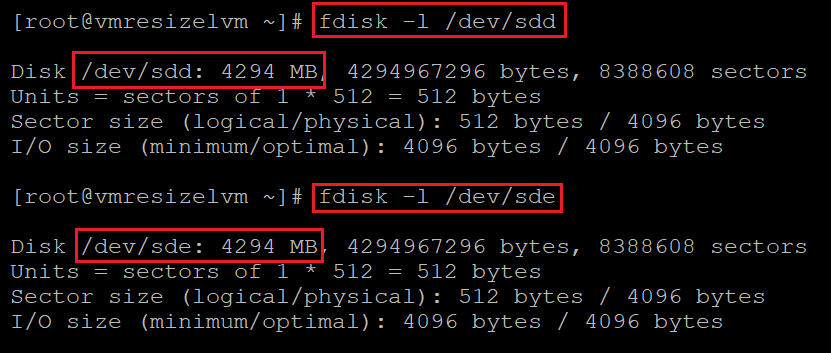 Screenshot showing code that checks disk sizes. The results are highlighted.