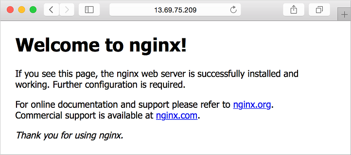默认的 nginx 网页