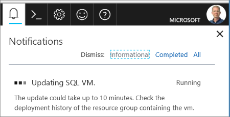 SQL VM 更新通知