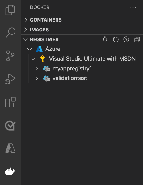 显示已展开 Azure 的注册表值的屏幕截图。