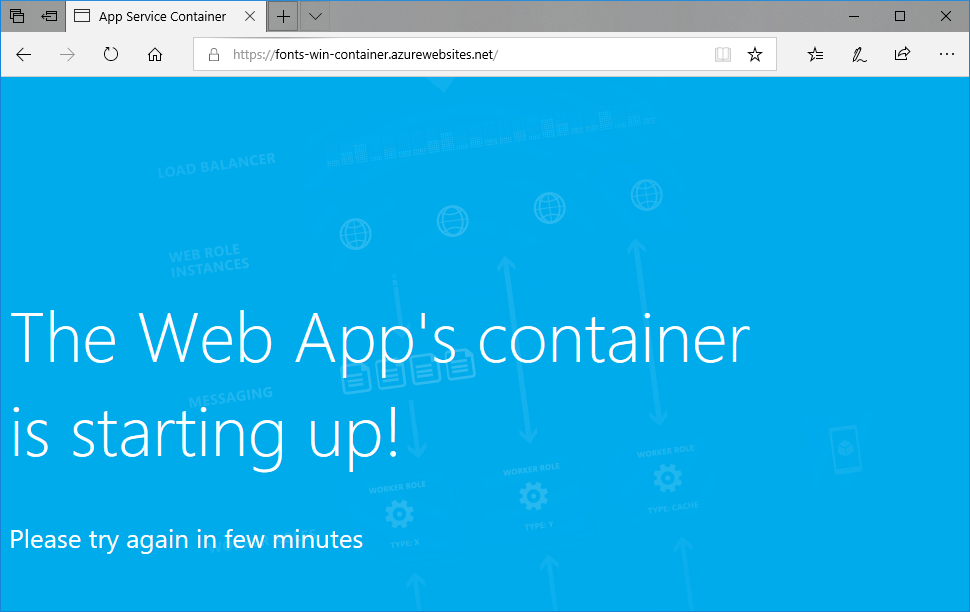 显示 Web 应用的新浏览器页面的 Screentshot。