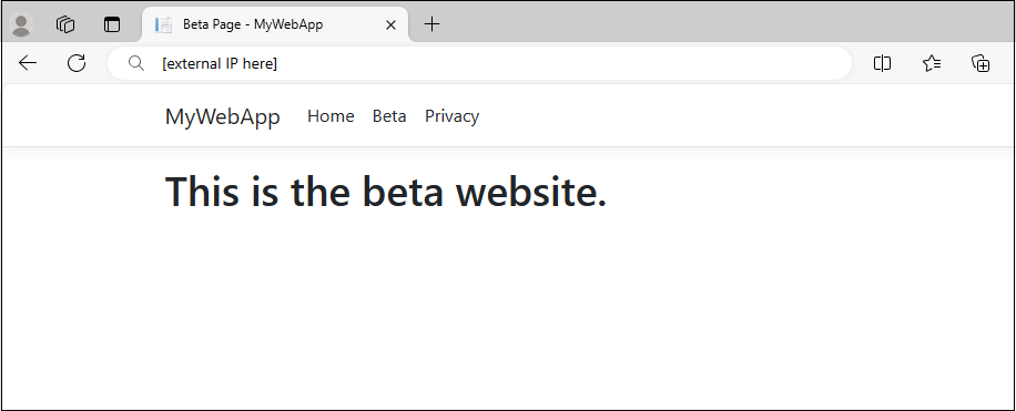 显示使用 configMap 后的测试版页面 Kubernetes 提供者的屏幕截图。