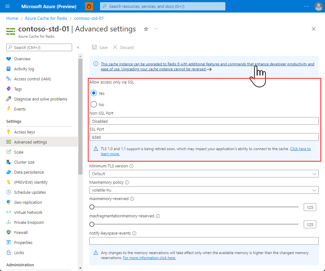 Azure Cache for Redis 访问端口