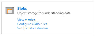 截图展示 Azure Blobs widget。