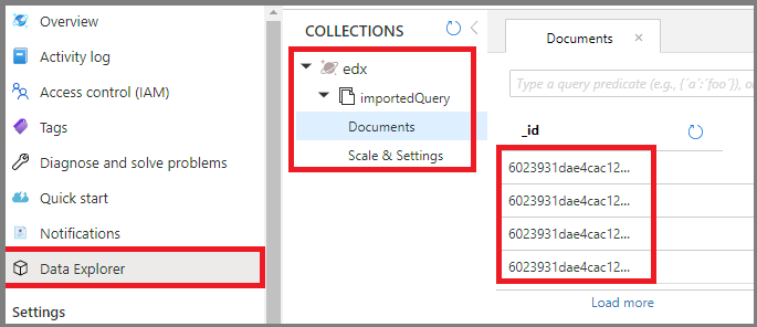 验证 Azure Cosmos DB 的 mongorestore 数据的屏幕截图。
