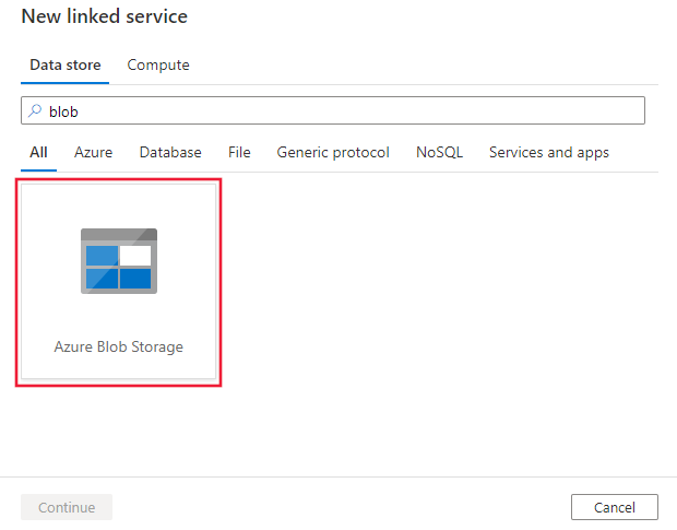 选择 Azure Blob Storage 连接器。