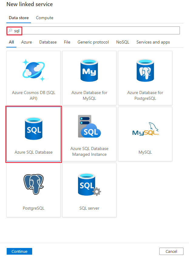 选择 Azure SQL 数据库连接器。