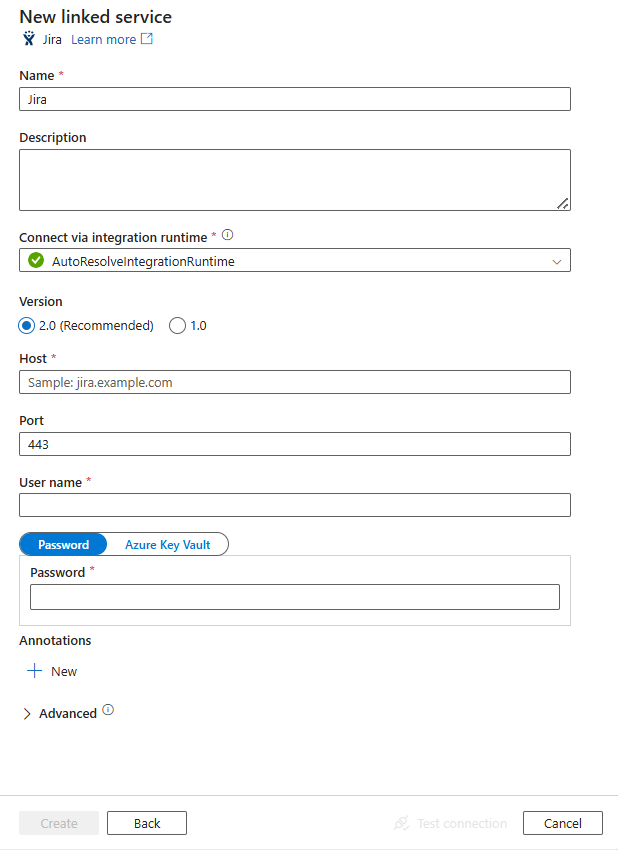 配置关联服务到 Jira。