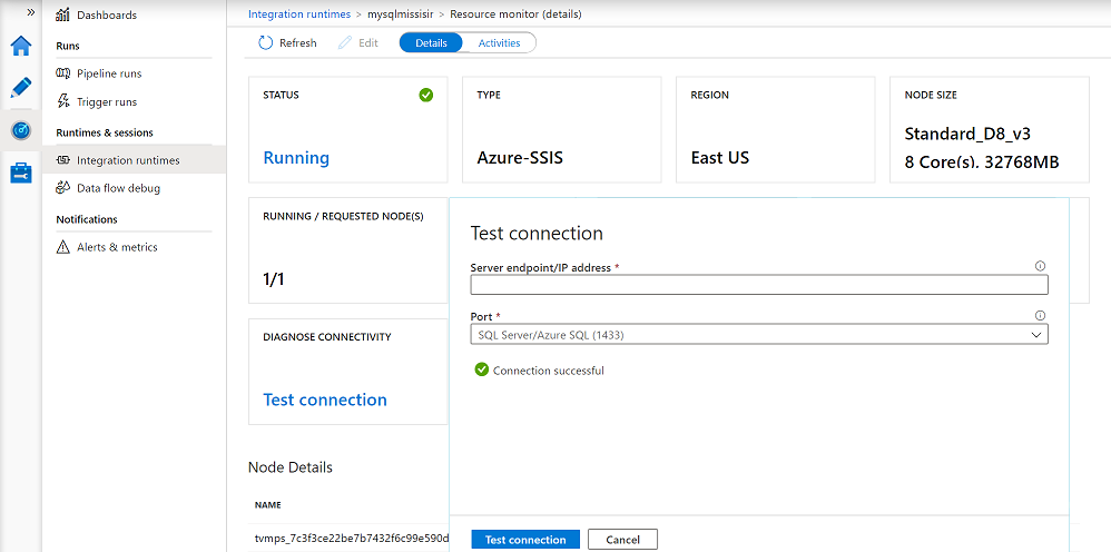 监视诊断磁贴中的 Azure-SSIS IR