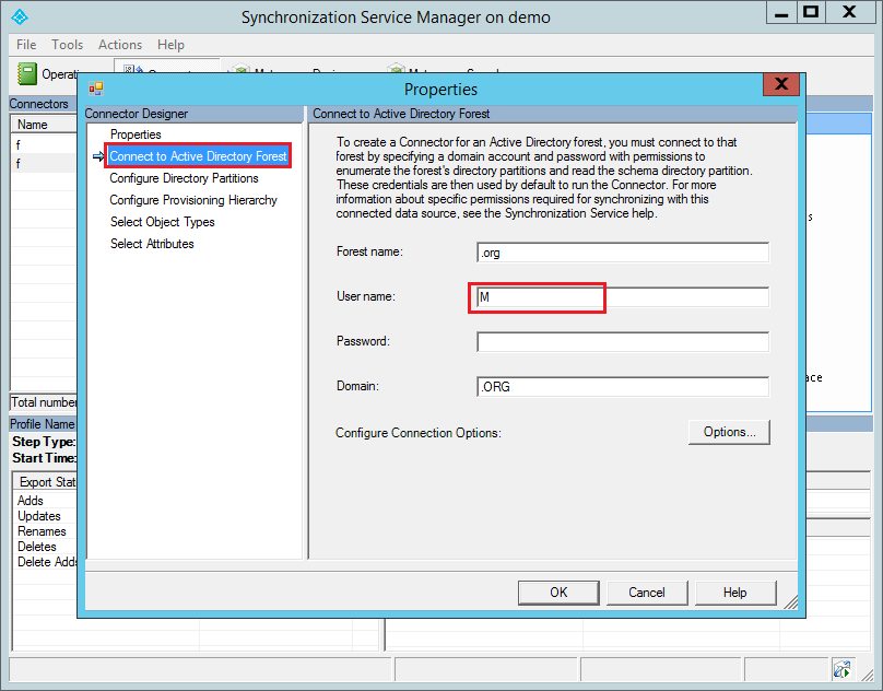 查找同步服务 Active Directory 用户帐户