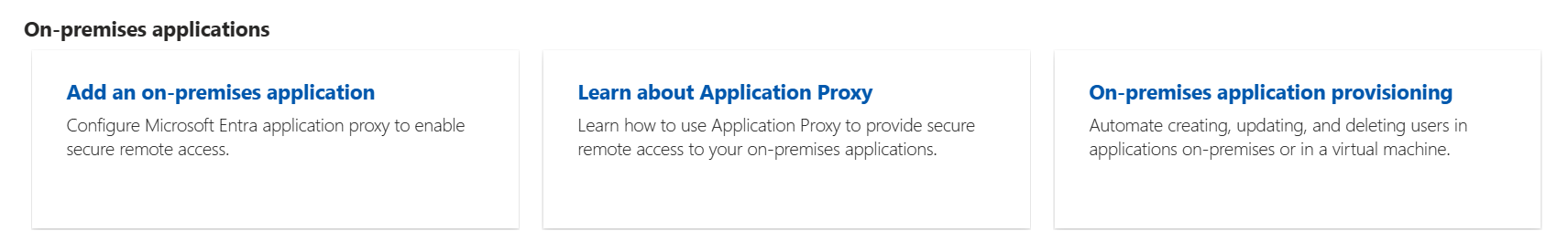 显示Microsoft Entra 管理中心Microsoft Entra 应用程序库窗格中的本地应用程序选项的屏幕截图。