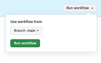 运行 GitHub Actions 工作流程的截图。