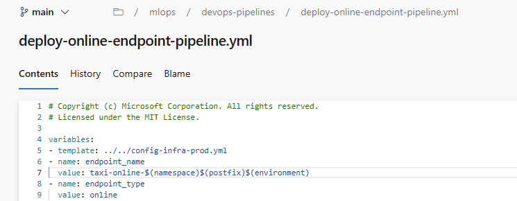 Azure DevOps 批量部署脚本的屏幕截图。