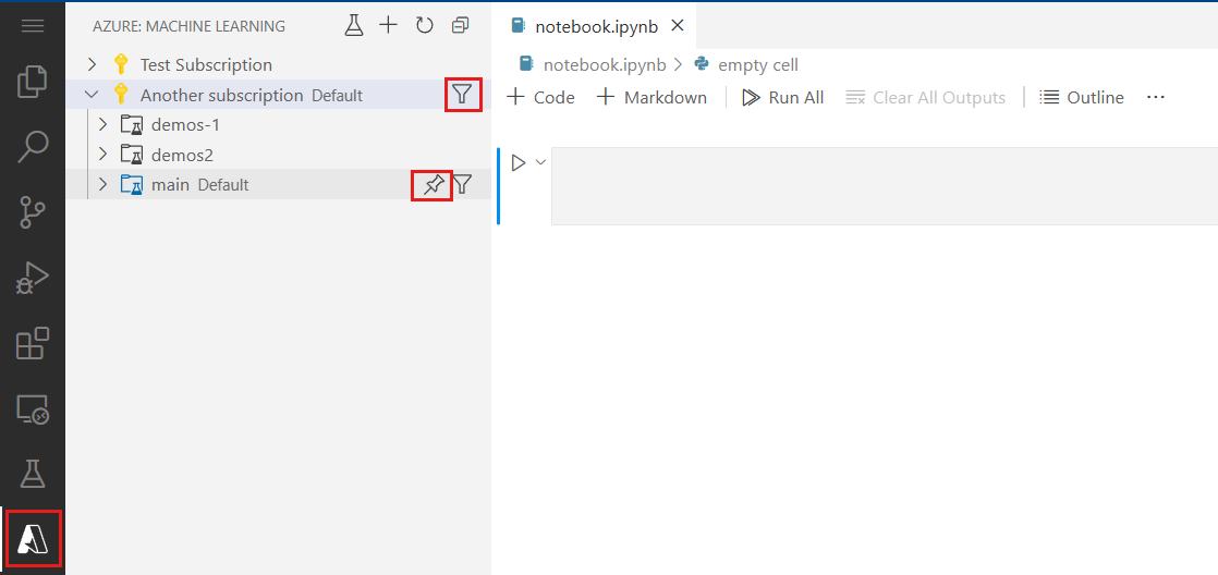 屏幕截图显示了如何在 VS Code 窗口中进行筛选和定位。