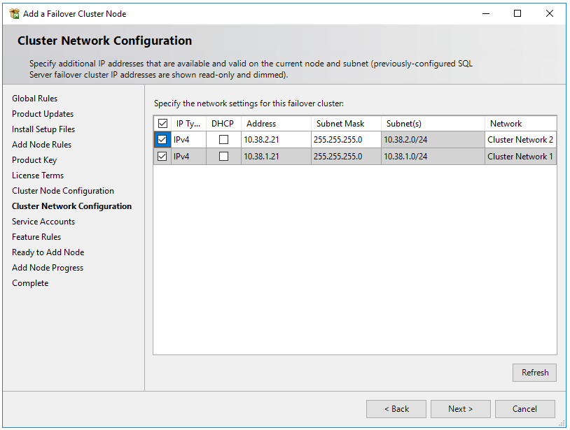 屏幕截图显示在第二个 SQL Server VM 子网的子网中输入辅助 IP 地址。
