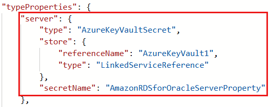 在服务器中使用 Azure Key Vault 的屏幕截图。