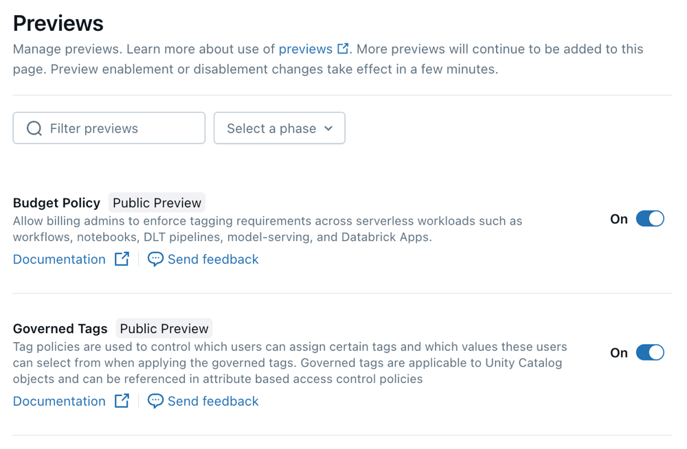 “帐户预览”页可帮助你发现新功能。