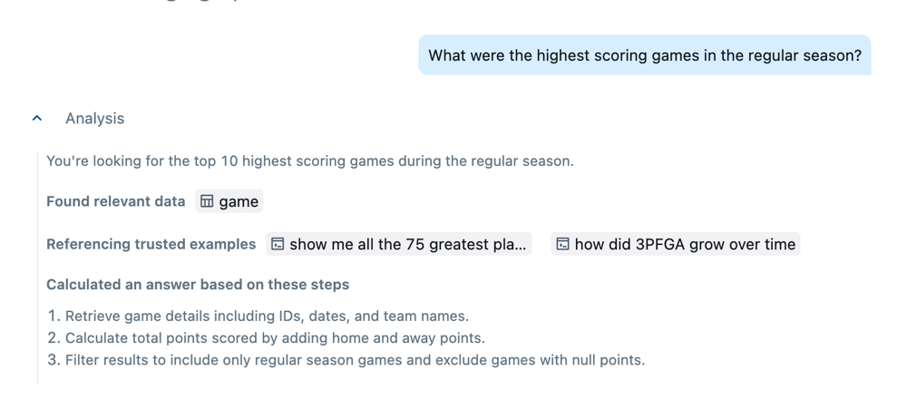 使用通俗语言解释 SQL 逻辑的 Genie 思维步骤