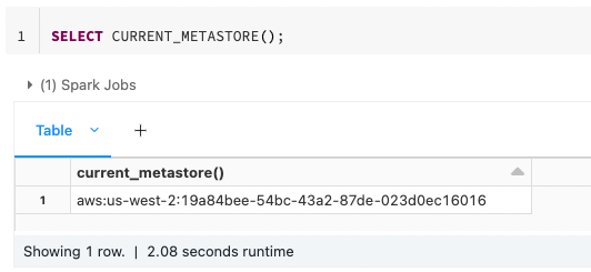CURRENT_METASTORE 的示例