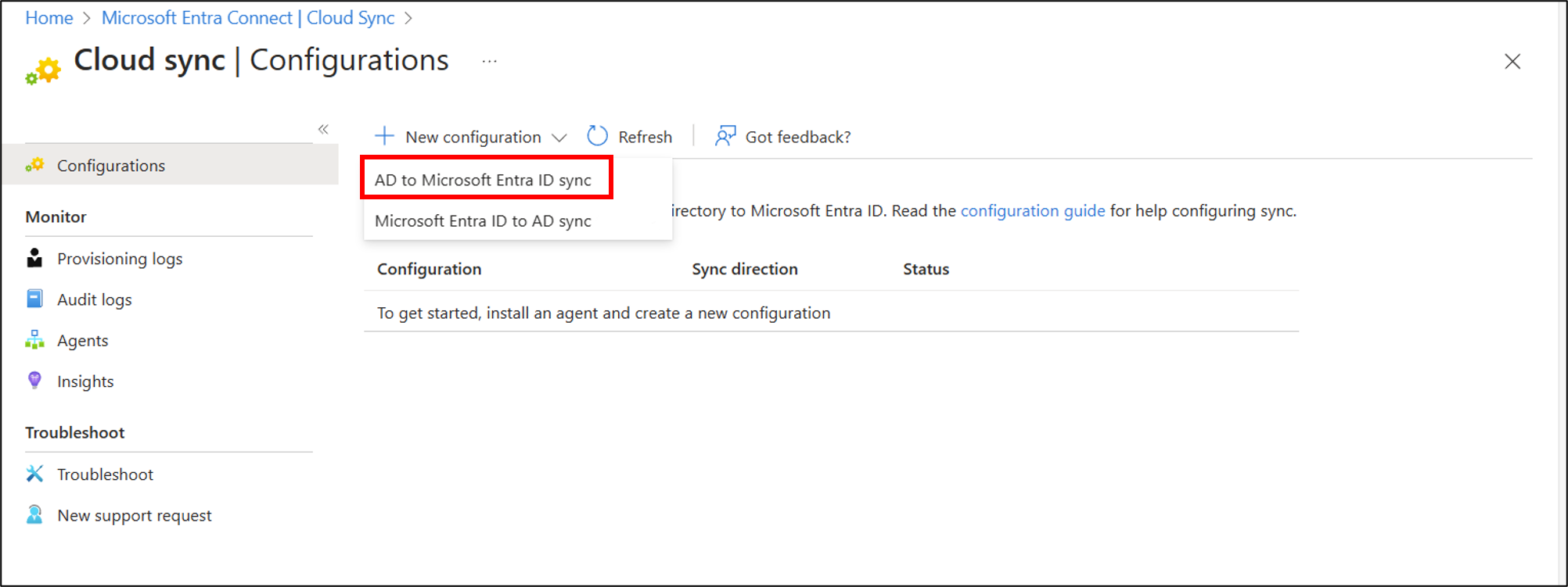 添加配置的屏幕截图。
