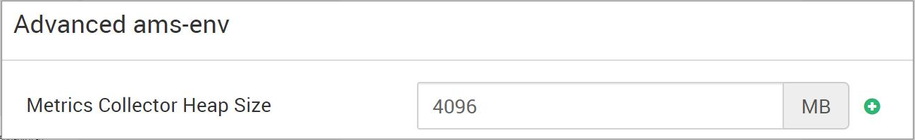 Screenshot of editing Ambari Metric Service configuration properties.