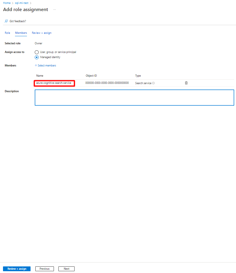 显示成员角色分配的屏幕截图。