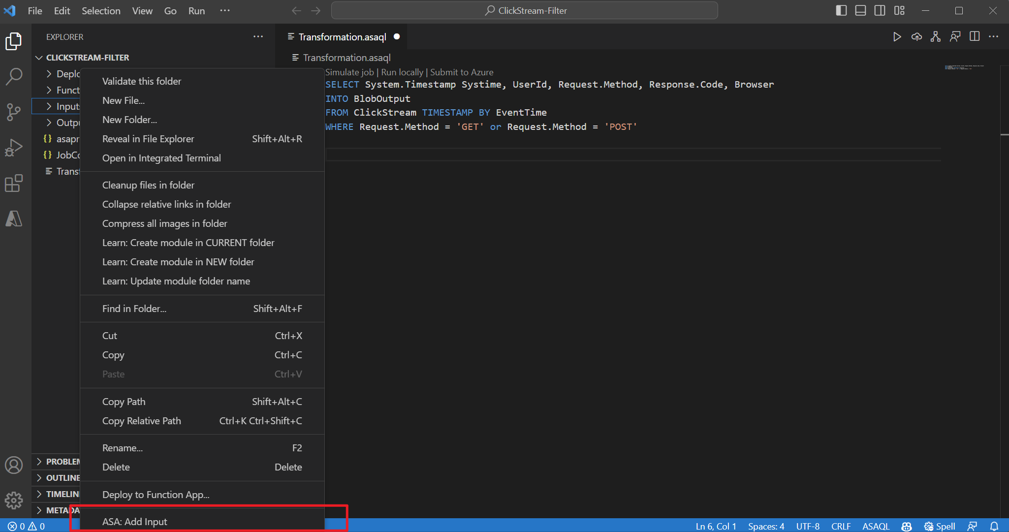 VS Code 扩展通过下拉菜单添加输入的屏幕截图。